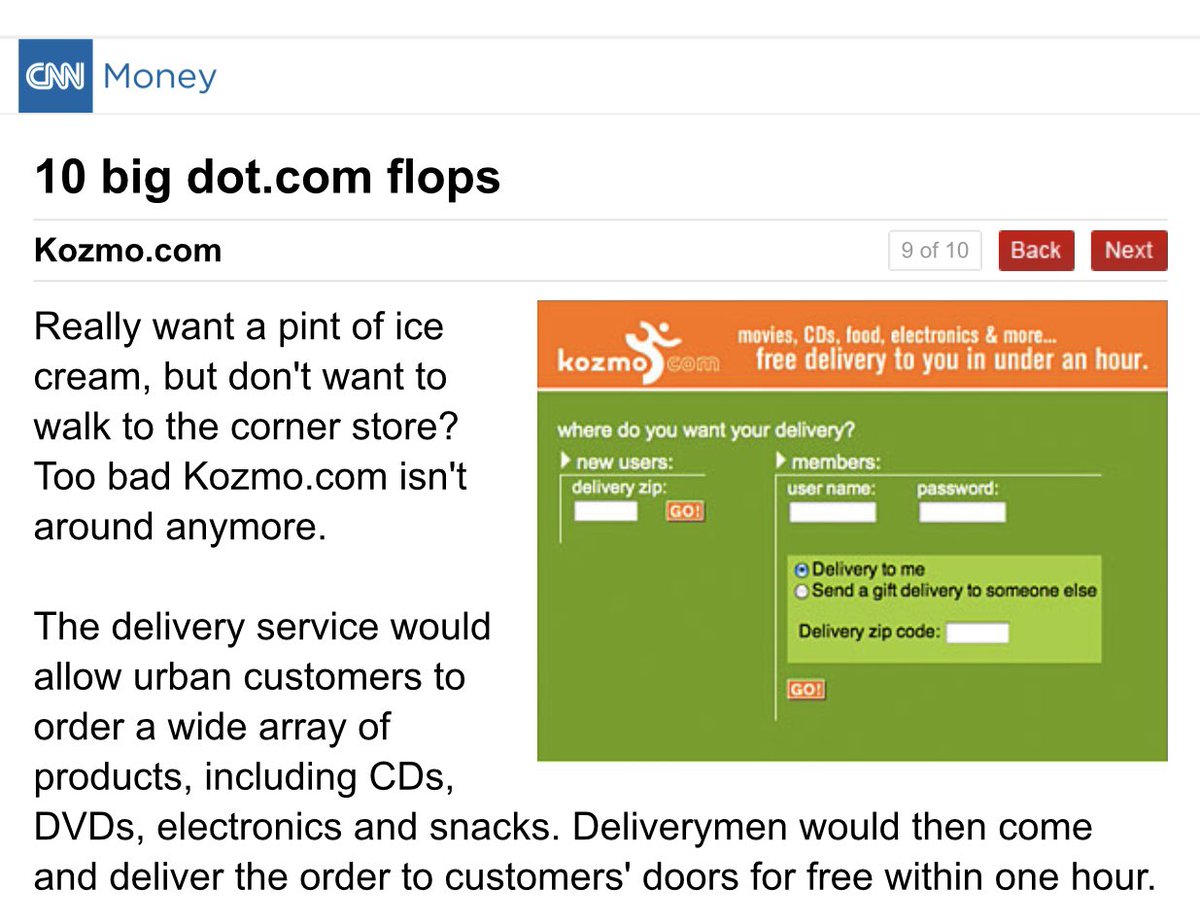balajis's tweet photo. Webvan != the Internet
Pets dot com != the Internet
Kozmo != the Internet
eToys != the Internet

Many individual dotcoms failed.
But the internet succeeded.
https://t.co/i1mVMtr3vB https://t.co/MLTb7xJQTf
