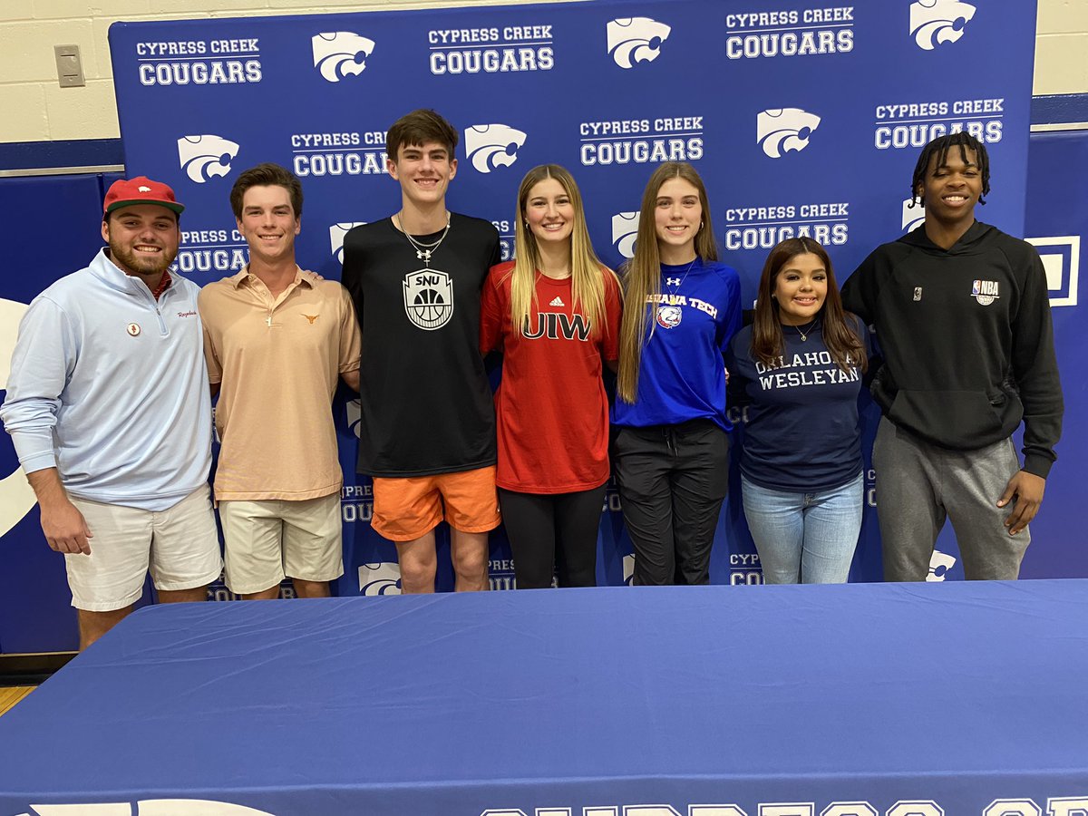 Signing Day at Cy Creek! So proud of our 7 athletes who signed their NIL today!