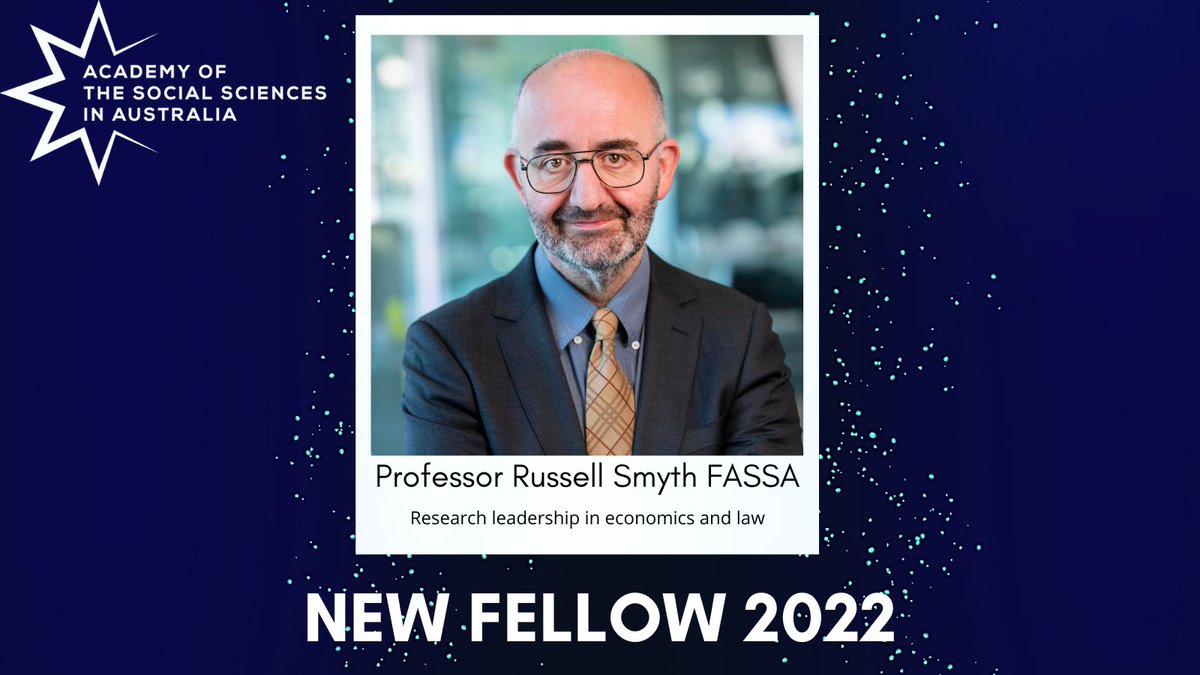 Academy of the Social Sciences in Australia (@acadsocsci) on Twitter photo 🙌🏽 Congratulations to our new Fellow Professor Russell Smyth from <a href="/MonashBusiness/">Monash Business School</a>. Russell's research has contributed to better understanding of energy + development economics + empirical legal studies. <a href="/MonashUni/">Monash University</a>
Read more about our new Fellows ➡️ socialsciences.org.au/news/34-leadin… 🙌🏽 Congratulations to our new Fellow Professor Russell Smyth from <a href="/MonashBusiness/">Monash Business School</a>. Russell's research has contributed to better understanding of energy + development economics + empirical legal studies. <a href="/MonashUni/">Monash University</a>
Read more about our new Fellows ➡️ socialsciences.org.au/news/34-leadin…