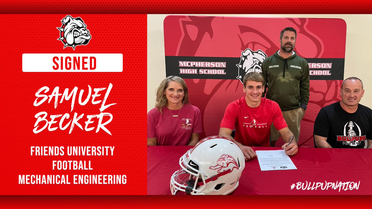 Congratulations to Samuel Becker for signing today to continue his academic and athletic career at Friends University! #bullpupnation