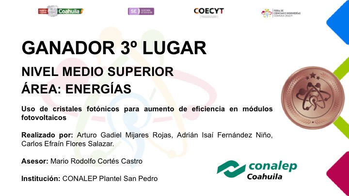 coecytcoahuila's tweet photo. ¡Muchas felicidades al @ConalepCoahuila por obtener los siguientes lugares en las diferentes áreas de la Feria de Ciencias e Ingenierías Coahuila 2022! 🙋‍♂️🙋‍♀️🥇🥈🥉⚗️⚙️💡🔋 2/3 https://t.co/iKEG1mvazG