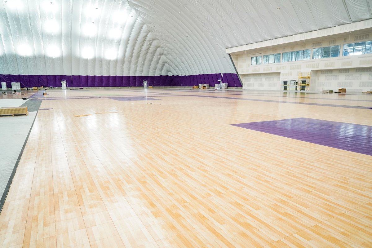 FLComplex's tweet image. The @SportCourtRocki team is hard at work laying down courts in the dome!