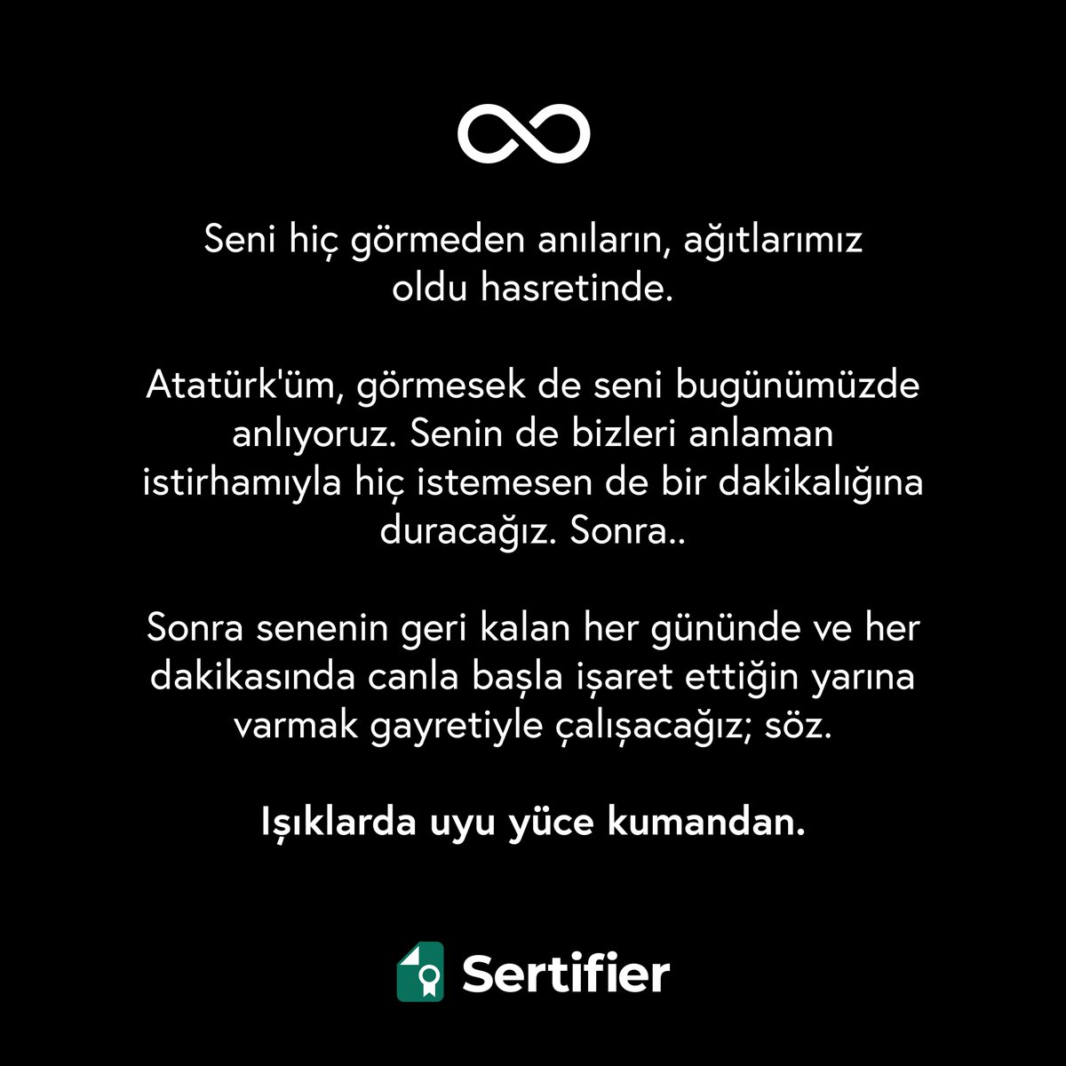 Anıyoruz, anlıyoruz, izindeyiz. #10Kasım #Atatürk #10Kasım1938