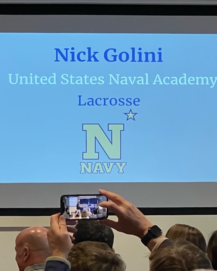 hawks2023's tweet photo. #NLISigningDay Thanking Nick Golini &amp; his family for their service to our country 🇺🇸. Proud of Nick as he heads to the Naval Academy. We believe that you will win. @hawks2023 @annapolishawks @StMarysSaints @stmarysboyslax @NavyMLax @nickgolini @NavyAthletics #classof2027 https://t.co/yEvzeCco8G
