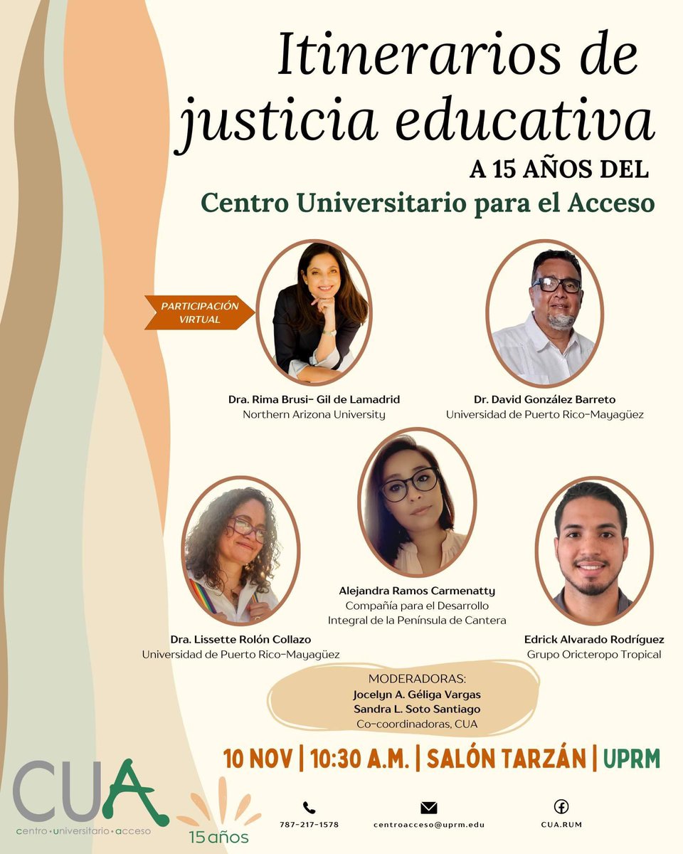 RimaBrusi's tweet photo. Hace 15 años,fundamos el Centro Universitario para el Acceso en @uprm ,un proyecto de investigación, alcance,justicia educativa.Contra todo embate,gracias a gente excepcional,ahí está-en la brega y haciendo lo que hay que hacer. Nos vemos mañana! #CUA #AccessandSuccess https://t.co/xgCX2mf9gG
