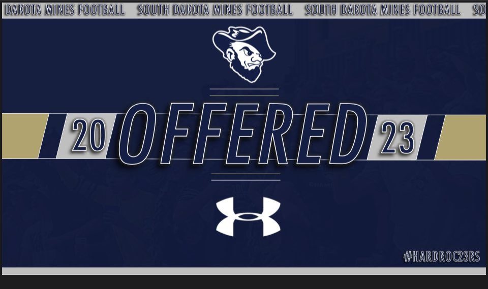 After some great calls with coach <a href="/CoachRSales/">Rob Sales</a>. I am beyond blessed to have received an offer to play football and go to school at the university of South Dakota Mines! #AGTG