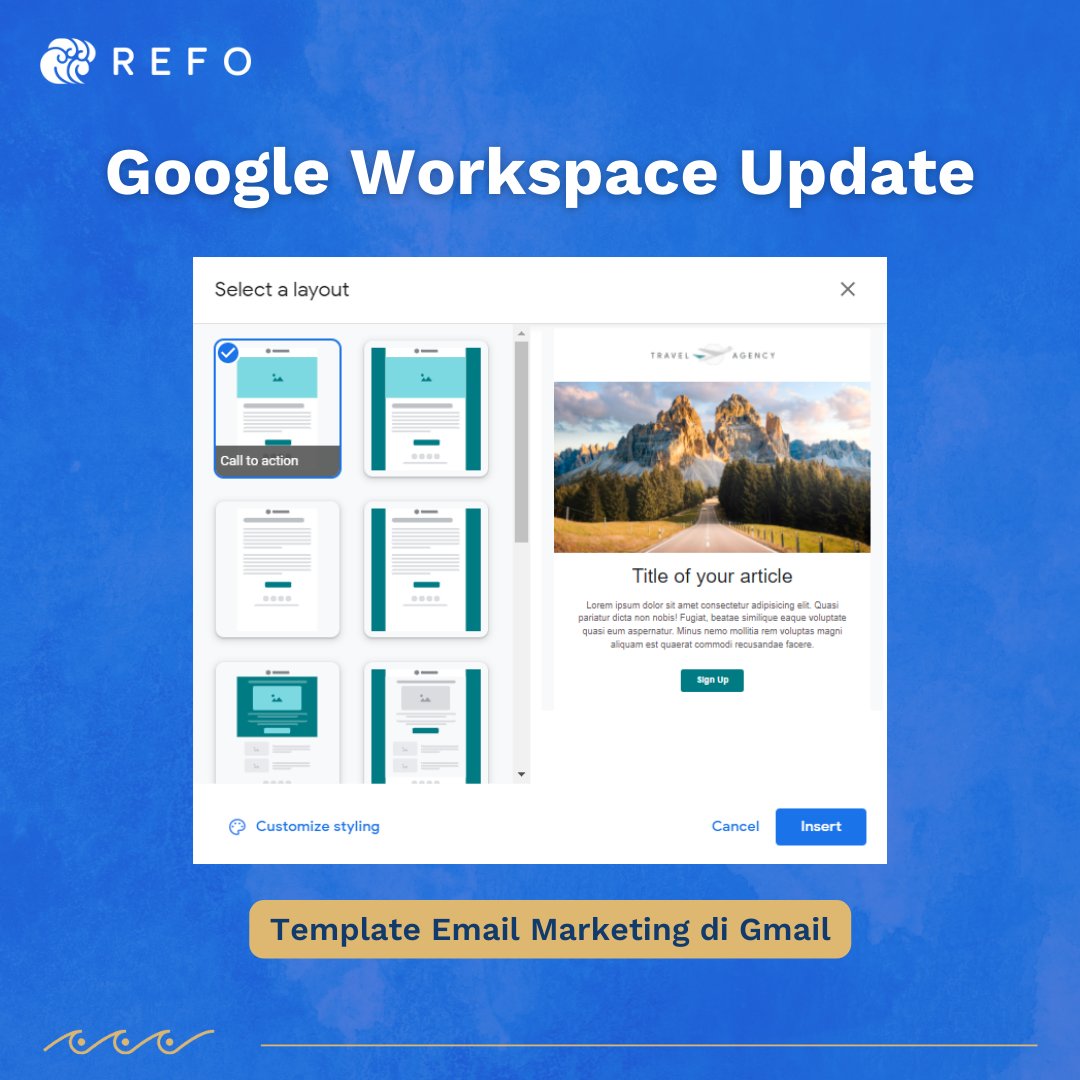 Halo Tweeps, di rubrik #KabarGoogle ini, kita akan memberikan update hal baru di Google Workspace!

✨ Update: Template Email Marketing di Gmail
🚀 Rollout: Mulai 22 Agustus 2022
✅ Edisi: Education Plus

Sudah cobain fiturnya belum nih? 🤩

#bersamaREFO #GoogleWorkspace #Update