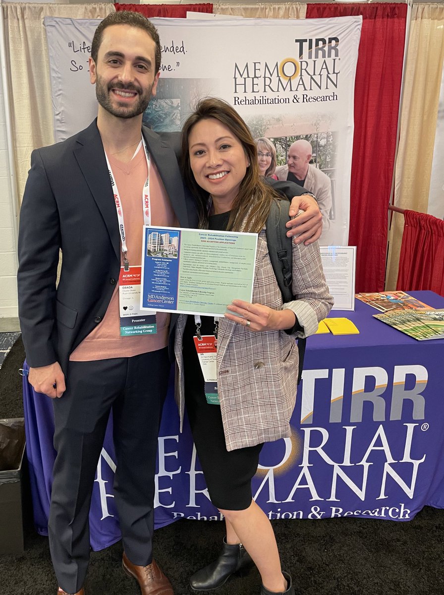 DrNgoHuang's tweet photo. @Dr_Obada_MD and I were recruiting for our 2023-24 MD Anderson cancer rehab fellowship. Thanks #TIRRmh #cancerrehab #ACRM22 https://t.co/I4zMO27Mhh https://t.co/VH37MAXpgm