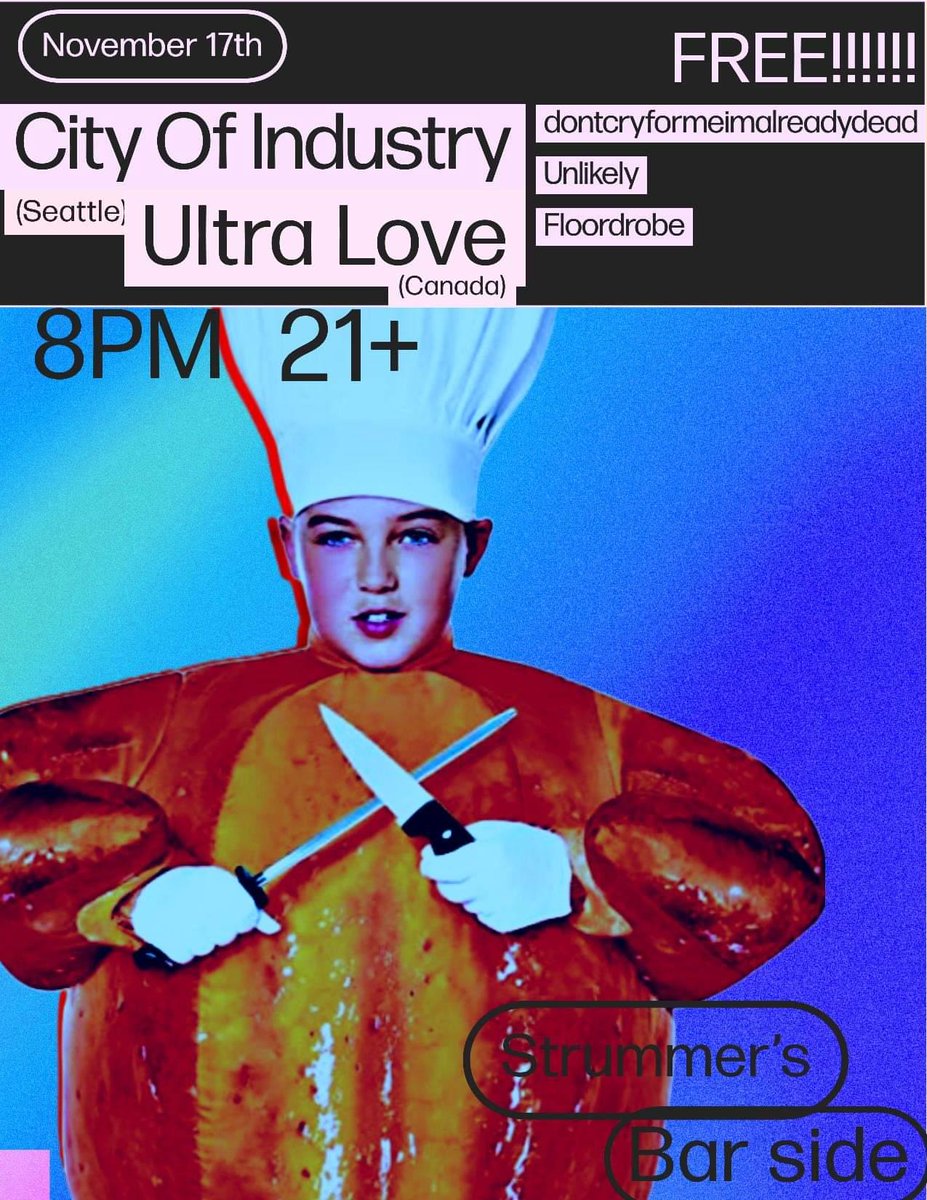 We have a show coming up next Thursday and its free at Strummers!