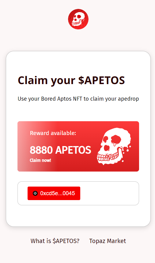 A pleasure working with @BoredAptos on their coin airdrop

In this app, holders can claim 8880 $APETOS per NFT. 🔥🔥

What else is to come? 👀

#AptosEcosystem #AptosNFTs #AptosCommunity