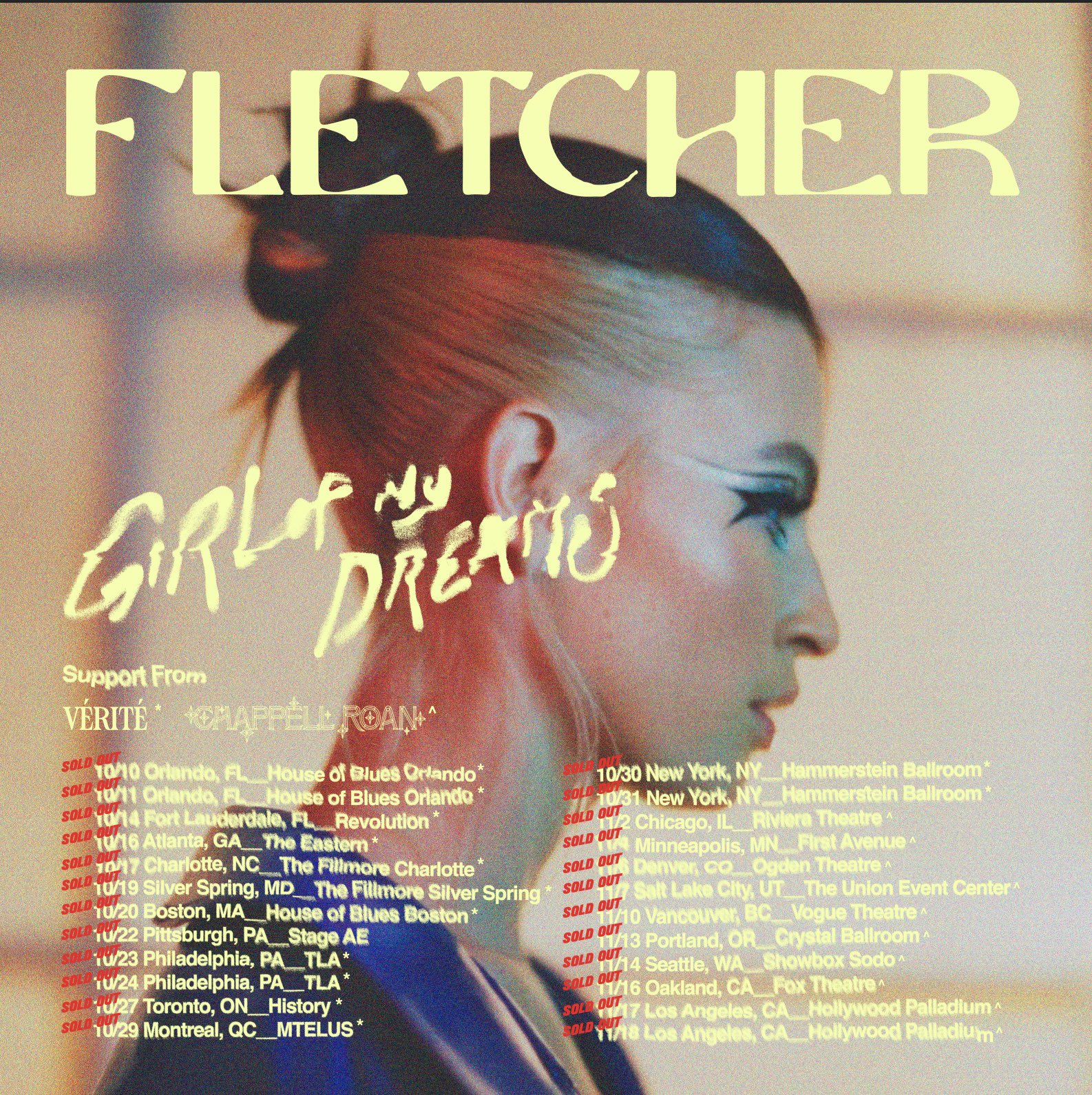 FLETCHER on Twitter "4th sold out run this year. over 100K tickets