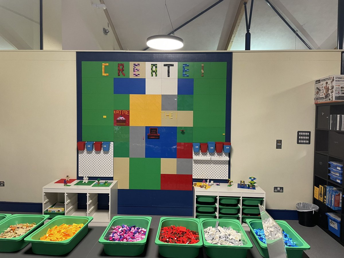 ThomasTMTM13's tweet photo. Loved the Lego wall @westsidelib, great minds think alike, check out the Lego SpongeBob on the wall in Abbeyleix library in @LaoisLibraries. #LAIGalway2022 https://t.co/2STUEuIl9s