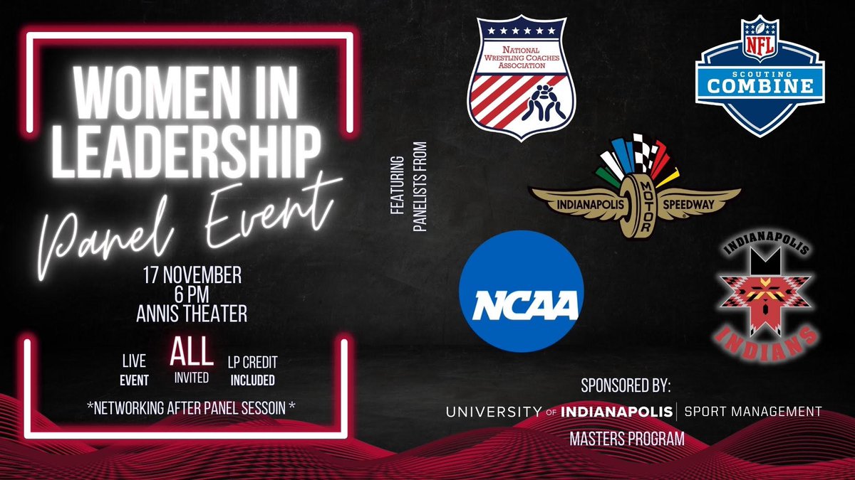 UIndySportMgt's tweet photo. #womeninsportswednesday ππ we are excited to announce our annual Women In Leadership - Sports Panel and Networking Event happening NEXT THURSDAY ππ
Details within π€ͺ
#sports #sportsmanagement #uindysportsmanagement #uindykins #uindymssm #uindyalumni #uindygrad https://t.co/Pb24wIUHKG