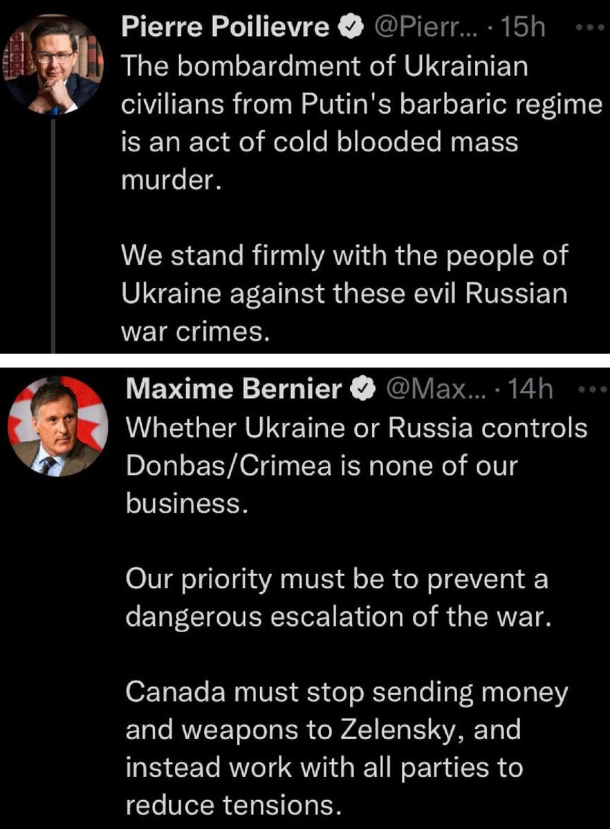 jstans1478's tweet photo. PP would escalate the war and play upon our emotions - more war &amp; more money.  That IS the NWO position - more war, more money.   I think the CPC has not really changed its spots https://t.co/jRuVcfrFIJ
