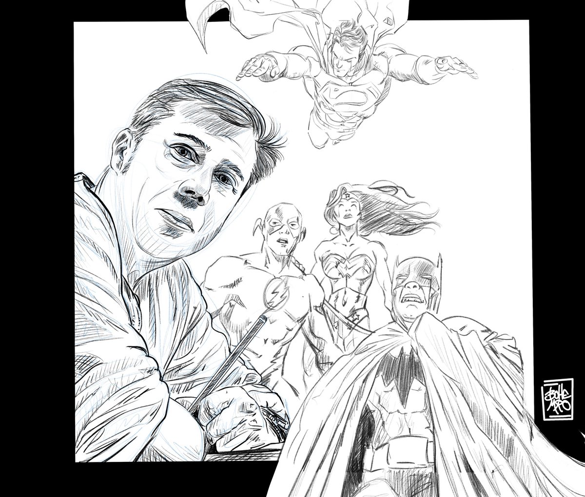 TheRealBohemio's tweet photo. Hoy lloran los lápices y los marcadores se quedan sin tinta...
Un folio sin horror vacui espera sus caricias maese @Cpachecoficial 
#RIPCarlosPacheco #master #comic #Marvel #dccomics #flash #Superman #WonderWoman #Batman #illustraion #therealbohemio https://t.co/IPENhQv5Gi