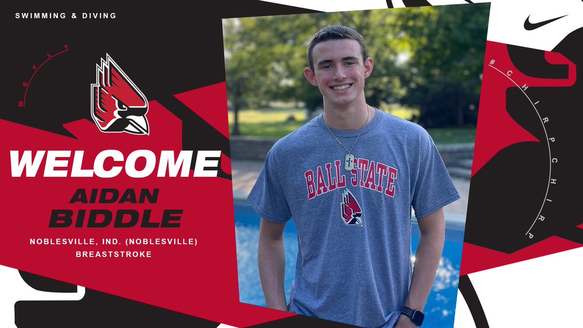 BallStateSwim's tweet photo. 🚨 NEW CARDINAL ALERT 🚨

We’re very excited to welcome Aidan Biddle to the Ball State Swimming &amp; Diving Family 

#ChirpChirp x #WeFly x #MACtion https://t.co/r6eu2DwZiX