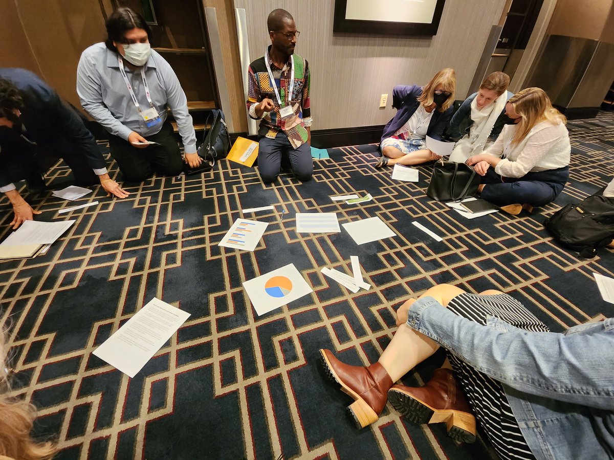 Very fun session with <a href="/Public_Profit/">Public Profit</a> on how to design a grant analysis, particularly analyzing distribution to BIPOC orgs #Eval22