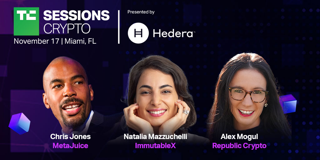 TechCrunch's tweet photo. Join @themetajuice &amp; industry leaders at #TCCrypto Nov. 17 in Miami to discuss creating #Metaverse environments that allow users to explore their imaginations &amp; earning potential w/o limits! Register for free by being the first 25 to book passes here! 👉 https://t.co/QVotUavihm https://t.co/N0XSf6U82v