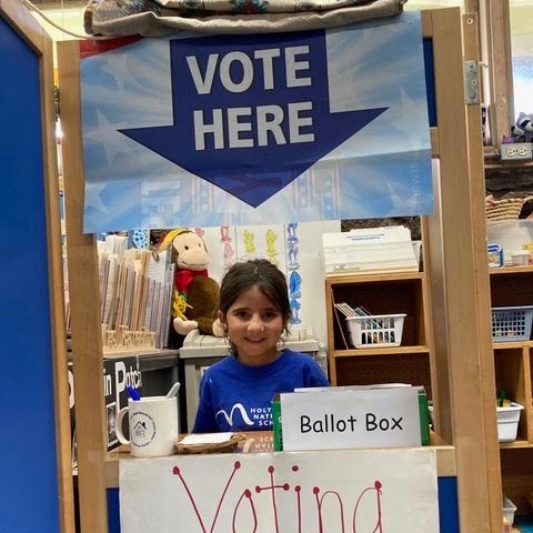 HolyNativity's tweet photo. 🗳️✅ 🇺🇸 Our students take civics seriously! Grades 4 through 6 participated in the KidsVoting program and Kinder wore red, white and blue and experienced being in a voting booth.
#KidsVoting #KidsVotingUSA #FutureVoters #Vote #CivicsLessons #HNS #HolyNativitySchool https://t.co/AHxk33T6g6