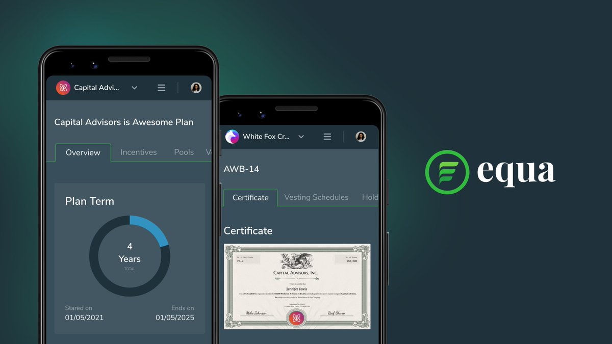 Equa is asset management made easy! Check us out today! bit.ly/Tw_Equa_ame

#assetmanagement #captable #dataroom #incentiveplan #investors #shareholders