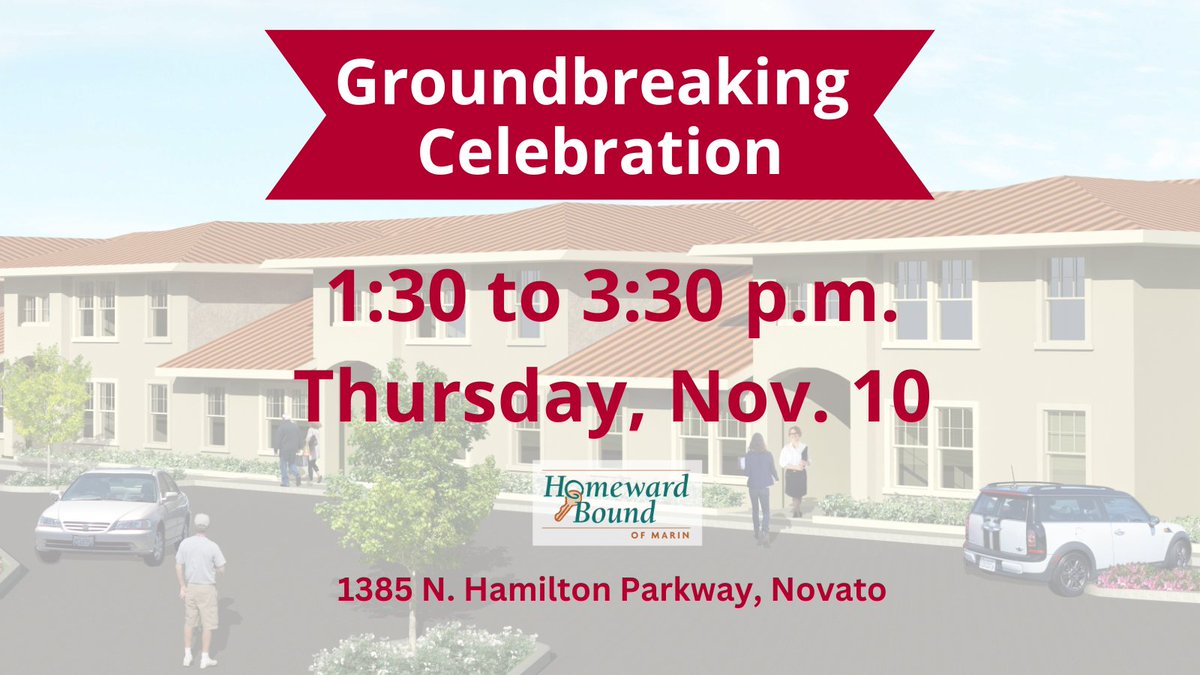 Join us tomorrow to cheer for another step to end homelessness for all veterans in our community. We're ready to start work on 24 apartments that will be the first housing dedicated to veterans in Marin. Everyone is invited! #veterans #MarinCounty