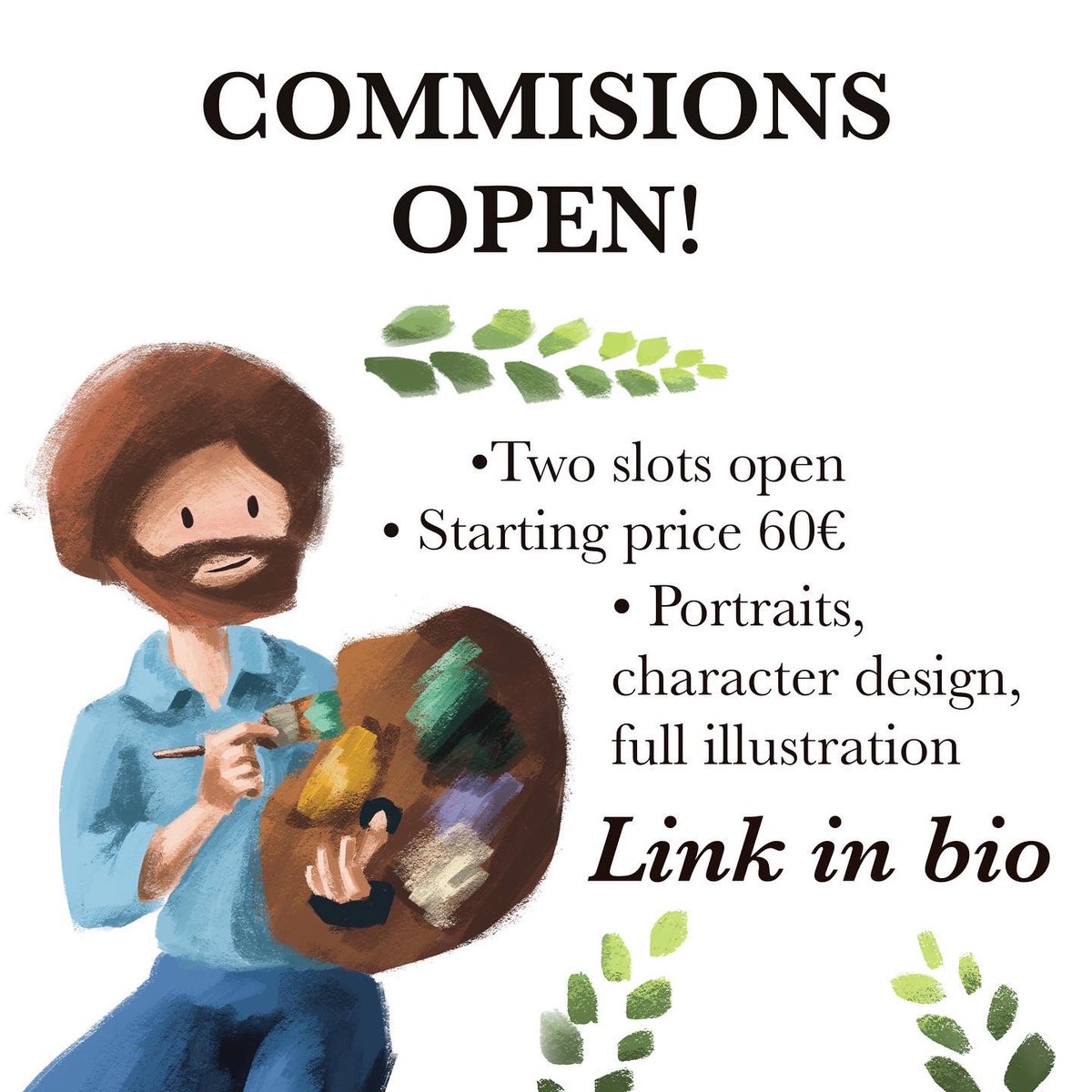 evanskyarts's tweet photo. If you’re looking for a unique Christmas present, my commissions are open! 
I can draw portraits, fantasy portraits, do character design of your pets or even draw full illustrations! 
I even offer a printing and delivery service if you want!

#Commission #commissionopen https://t.co/hYGHkPNARz