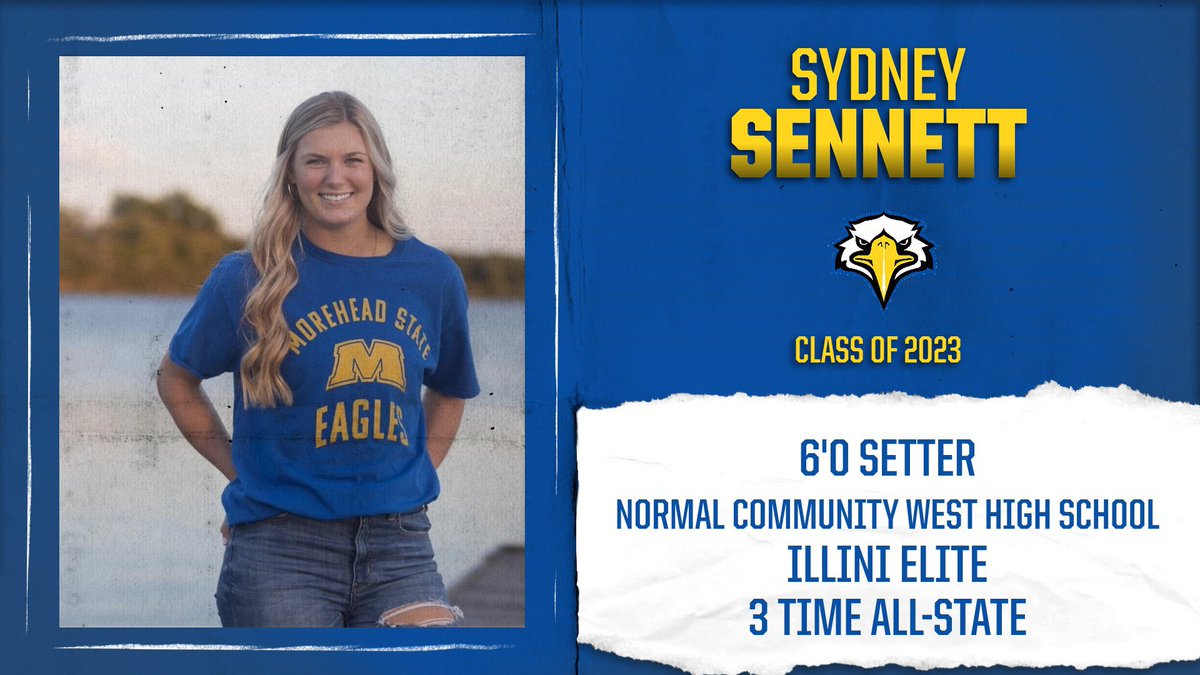 MSUEaglesVB's tweet photo. 𝐖𝐞𝐥𝐜𝐨𝐦𝐞 𝐇𝐨𝐦𝐞🏡

Please join us in welcoming Sydney Sennett to the Eagle Family! 

#EaglesSoar x #MoreheadStateVolleyball https://t.co/77YQxZ4S18