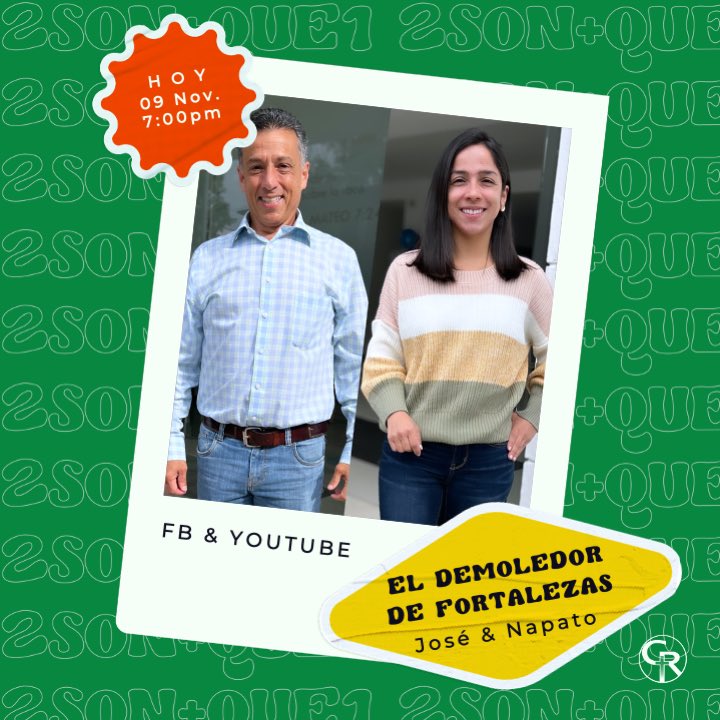 CasaRocaMzl's tweet photo. ¿De qué formas nos amoldamos al mundo? ¿Qué mentiras hemos creído que se han convertido en hábitos para nosotros? ML. | 2 son + que 1 | 🤓 “El demoledor de fortalezas” | Miércoles, 09 Noviembre 2022 | Dirs. José & Napato
#2022volveraDios #derribar #fortalezas #hábitosnegativos https://t.co/lcmlmdWjhF