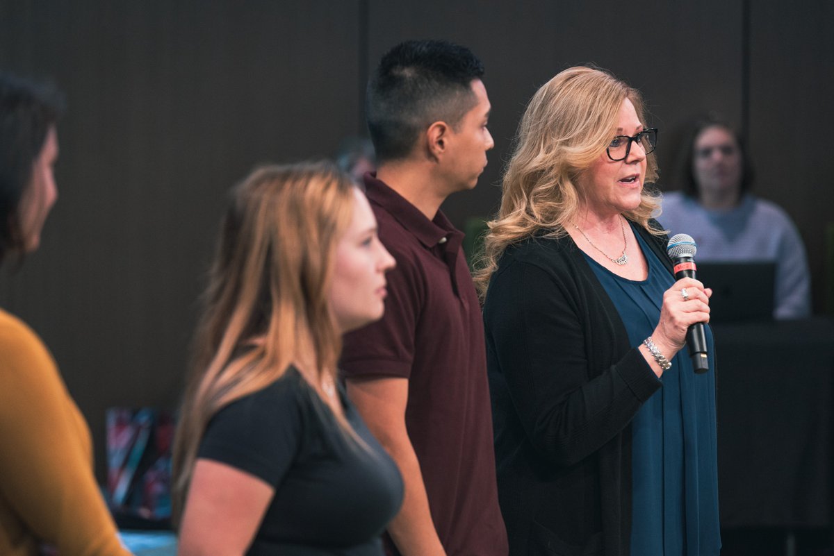 ASUTech_story's tweet photo. Today, nearly 400 members of the @ASUTech_story community gathered together in-person and online to connect, celebrate and share our work at @ASU!

From dashboards to the #metaverse, smart solutions and more, teams shared their impact from campus to the community. https://t.co/FwOaq5Uwse