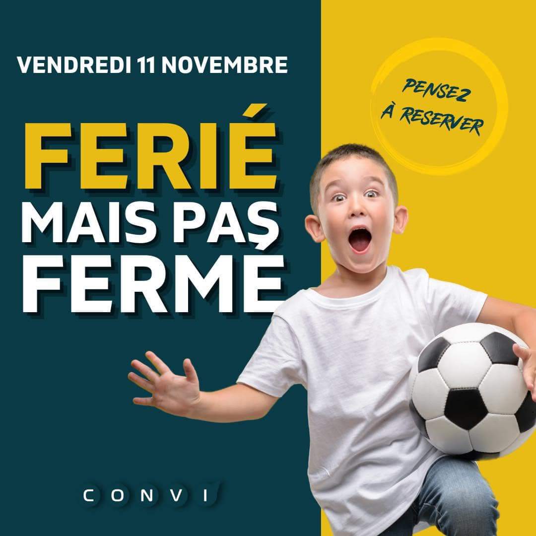 CONVISPORTS's tweet photo. Tous les complexes #Convisports sont ouverts vendredi 11 novembre 
#foot5 #padel #squash #Badminton #basket3x3 #ferie #11novembre #feriemaispaschome https://t.co/pjfB5wwx8P