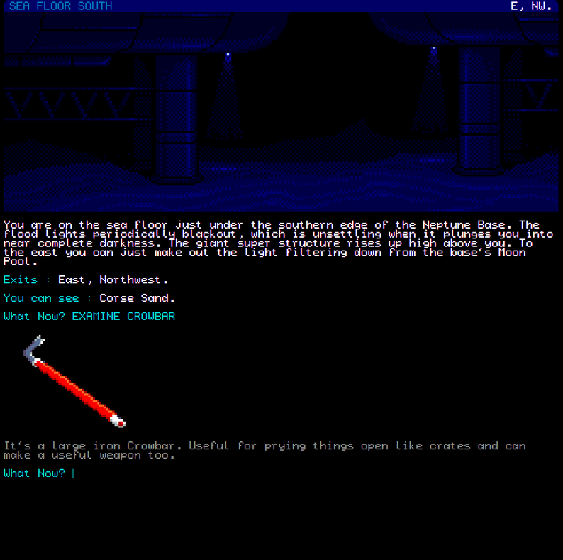 ESCAPE FROM THE DEEP "Adventure Worlds #1"

John Blythe has just published his new illustrated text-adventure game. Set on the deep ocean research and mining facility, Neptune Base, you have been sent to investigate strange incidents on the station. 

dethmunk.itch.io/escape-from-th…