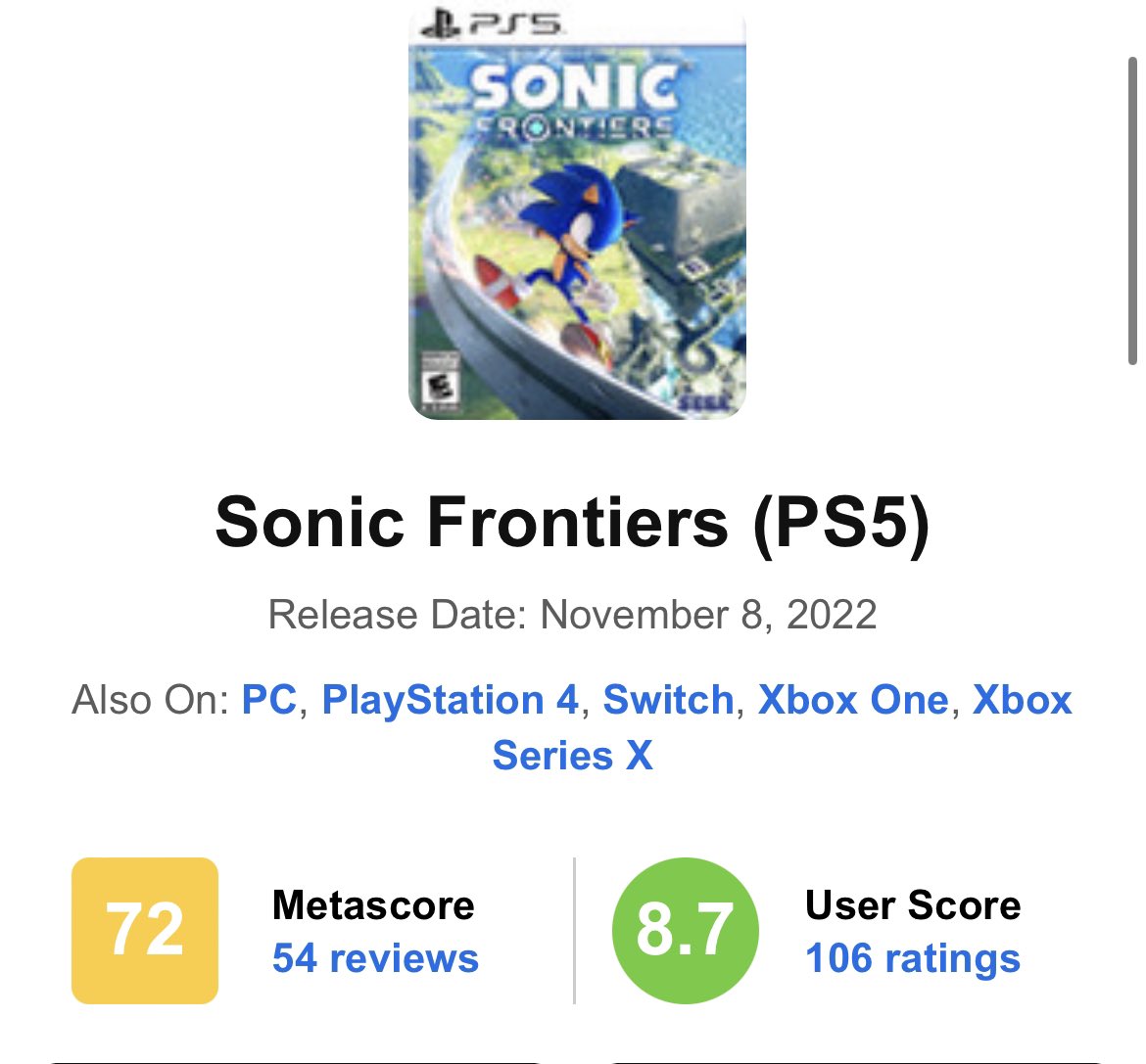 Sonic Generations - Metacritic