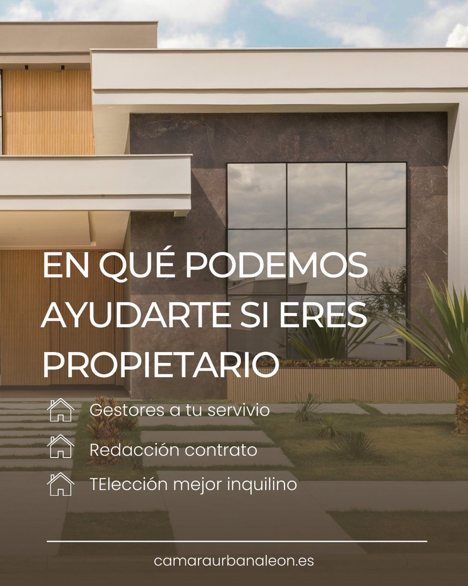 CPULeon's tweet photo. Nos encargamos de todo el proceso para que tú solo tengas que disfrutar. Desde la búsqueda de arrendatario, redacción de la documentación, contractual, cobro de rentas,etc.

Si quieres saber más, no lo dudes
¡Contacta con nosotros sin compromiso!

#cpuleon https://t.co/e8H7GoOLr6