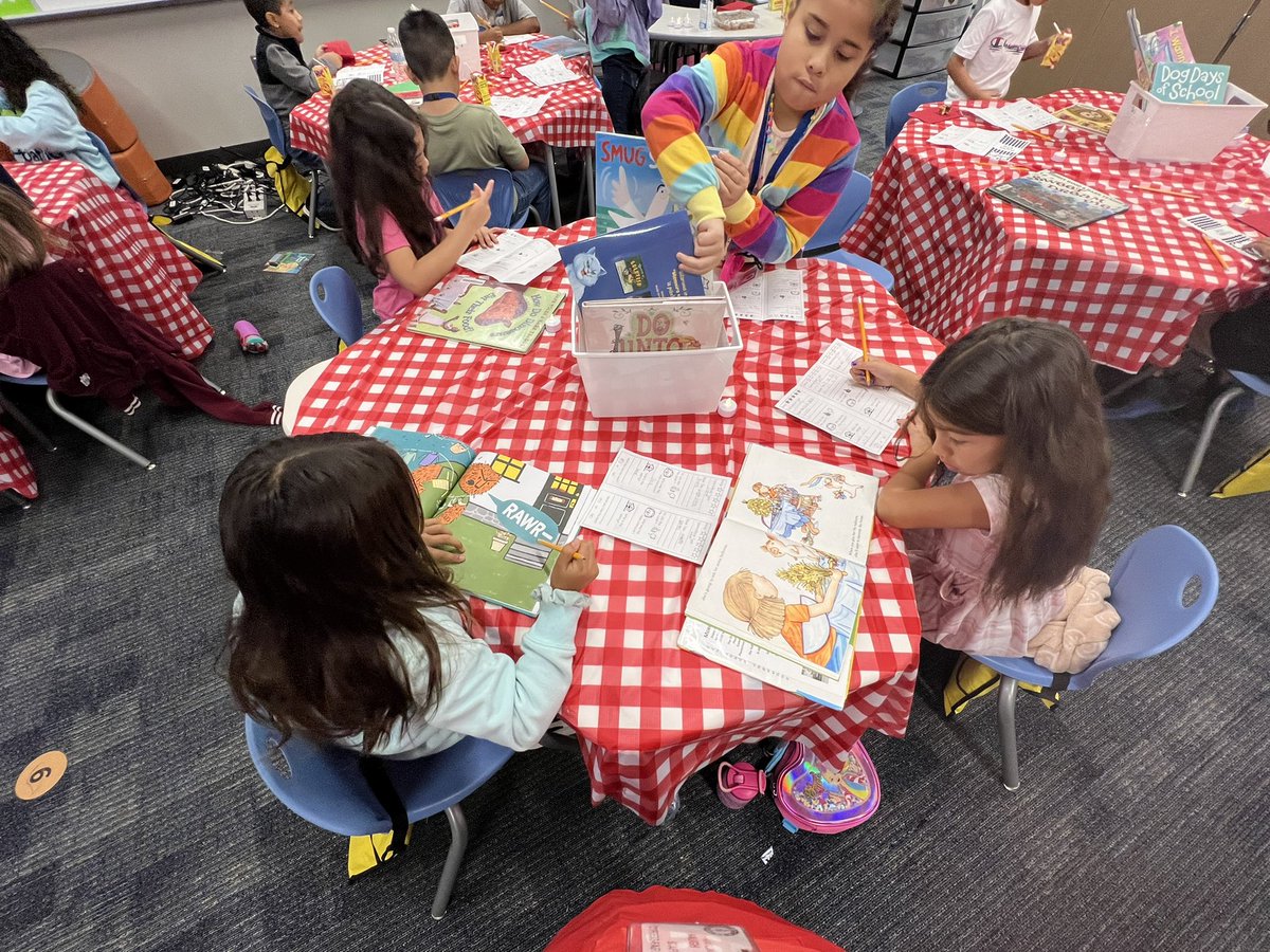 Ms_Haugh's tweet photo. We served up some fiction books in our cafe today! I love seeing my readers so excited for a new unit. #2ndToNone @CFISD_ELAR2_5 @SheridanCFISD https://t.co/mxGTufIHmD