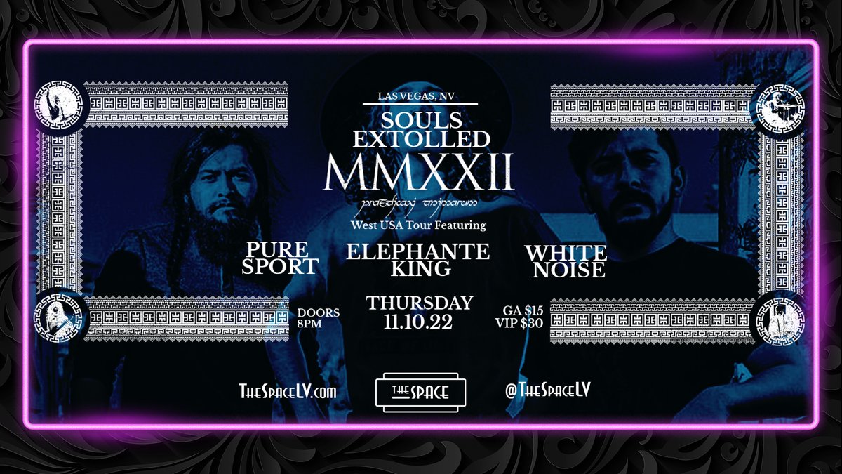 We love when bands make #TheSpaceLV part of their tour stops.  🤘🚎💨
 
Don’t miss <a href="/soulsextolled/">Souls Extolled</a> with Pure Sport, <a href="/elephanteking/">Elephante King</a> and White Noise tomorrow, Nov. 10.

🎟 bit.ly/soulsextolled1

📸 by Caden Leavell