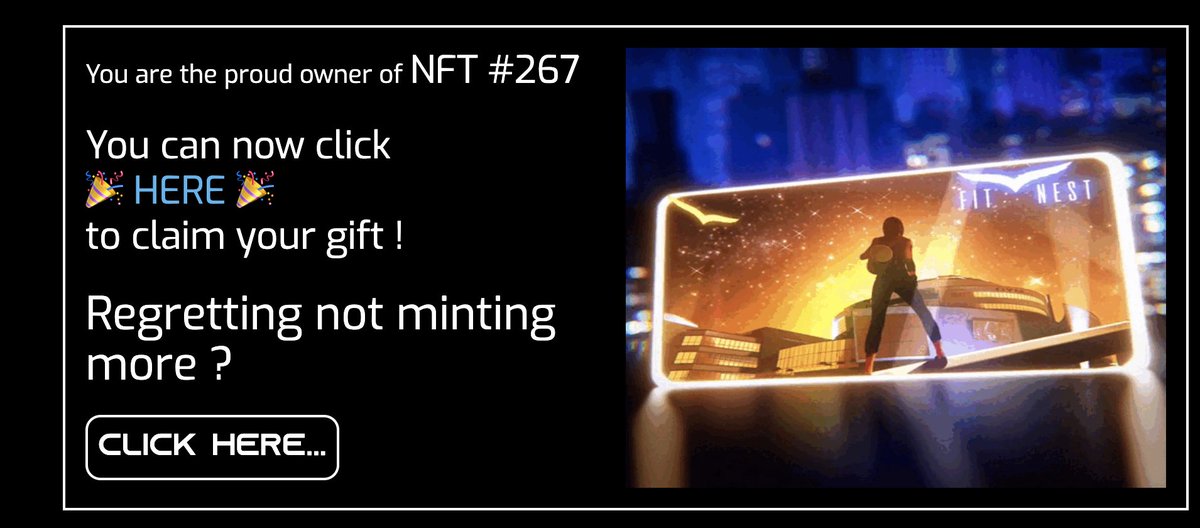 Minting in the Bear Market shows conviction, right!? Well, I met the team behind this project and they are legit. Love the roadmap and utility of <a href="/Fitnestofficial/">FitNest</a> NFT. And they are off to a good start giving a gift right after the minting! Can't wait for what is next! 🔥 #NFA