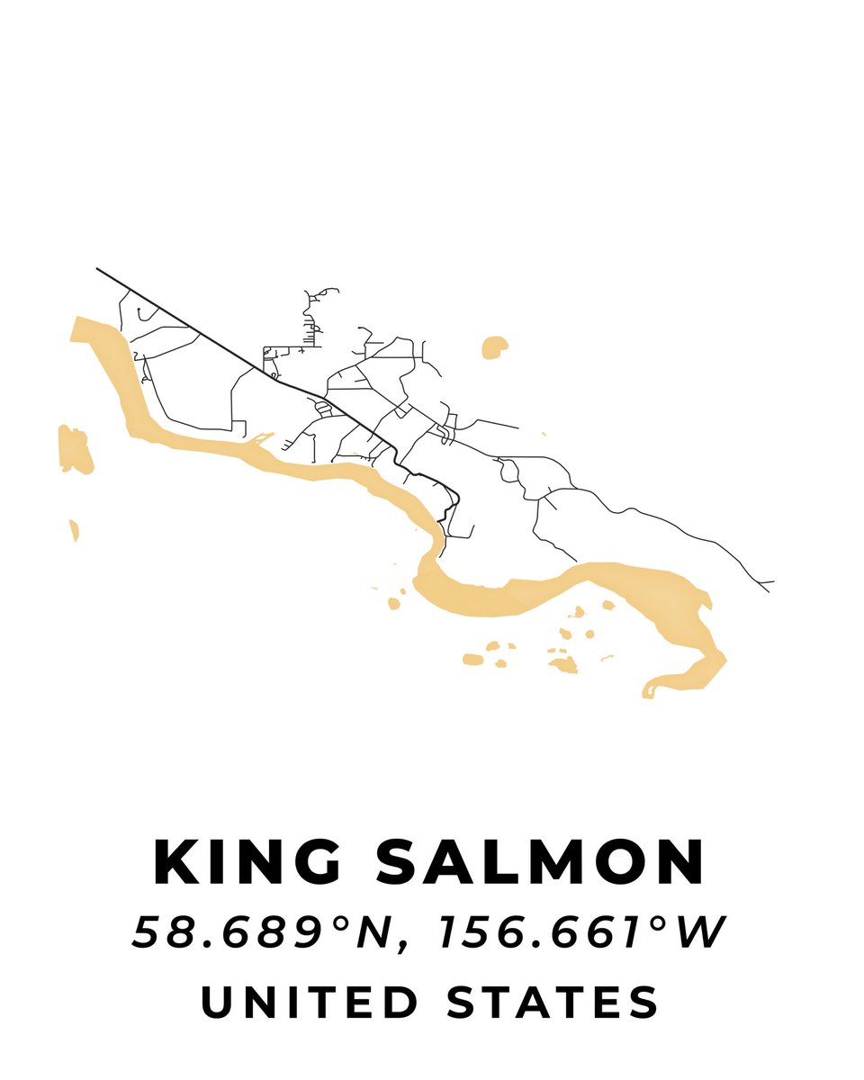 CoyoteCarto's tweet photo. #Map of King Salmon #Alaska #cartography #qgis https://t.co/KmKk3wR5J7