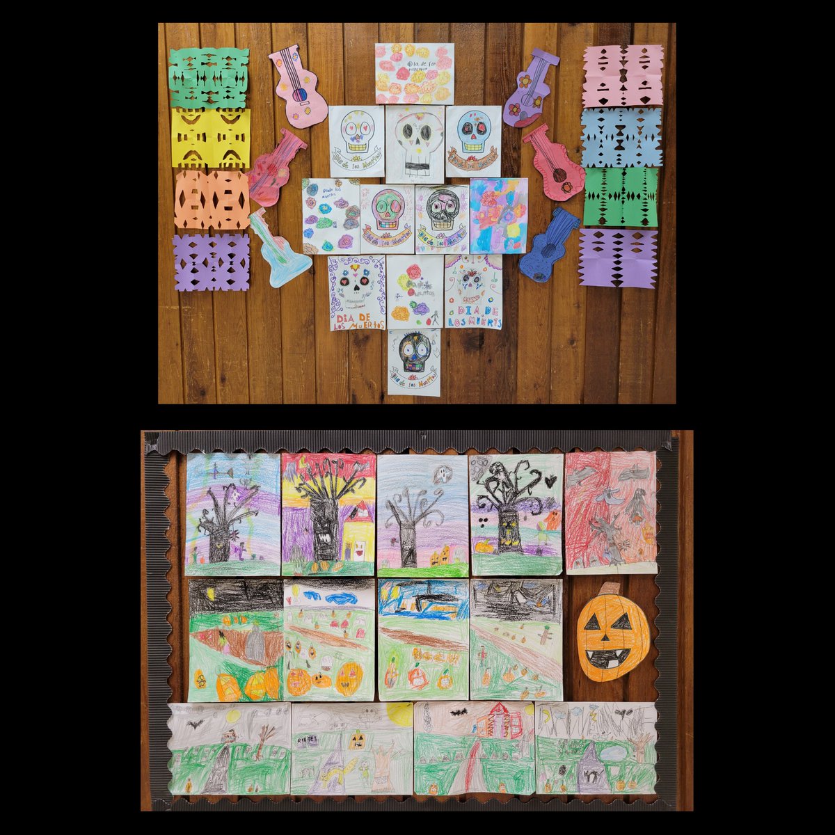 art_toler's tweet photo. We created artwork to celebrate Halloween and then to celebrate Dia de los Muertos.
@Toler_Texans #Garlandisd https://t.co/FFZzAadoOM
