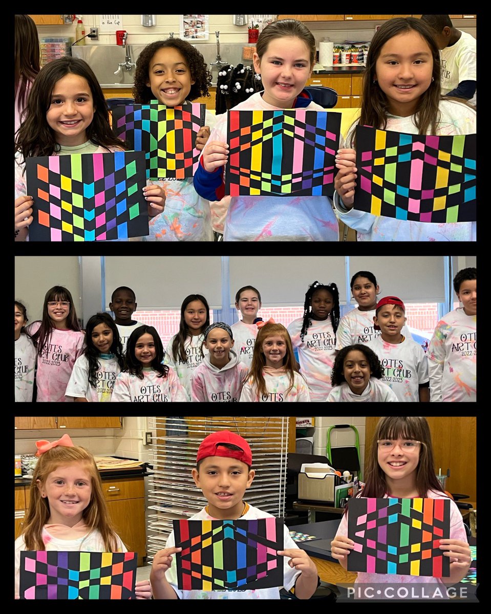 T-shirt day &amp; Op Art Weaving in Art Club today! #OTESpride
