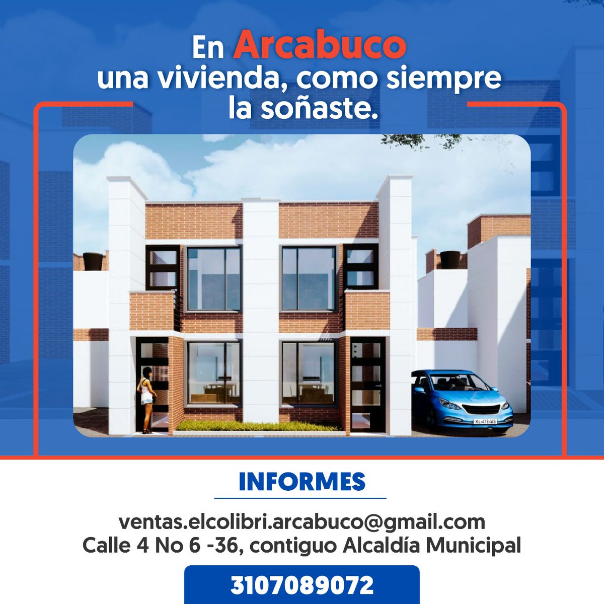SolzaSas's tweet photo. ¡En Arcabuco, una vivienda, como siempre la soñaste!

Llegamos a #Arcabuco con nuestro proyecto de vivienda #ElColibrí un conjunto residencial con todo lo que te mereces.

Más información al correo ventas.elcolibri.arcabuco@gmail.com, Calle 4 No 6 -36, contiguo Alcaldía Municipal https://t.co/FsDeTLAUWg