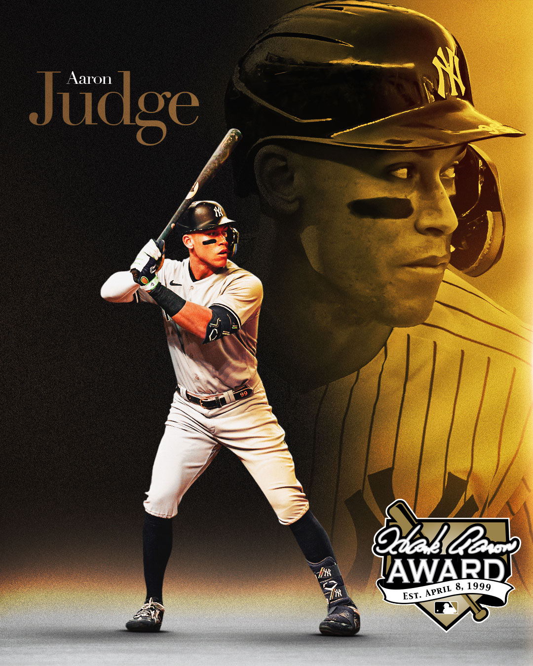 MLB on X: Aaron Judge had a historic season. He is your 2022 AL Hank Aaron  Award winner!  / X