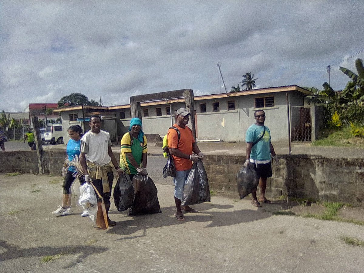 FijiCouncil's tweet photo. Our DCOSS were part of the clean up campaign in Wailea- Suva, Nadonumai - Lami, Waidamudamu- Nakasi, Nausori Town and Navua Toen yesterday. This is help mitigate flood risks in communities as we are now in cyclone season #EarlyWarning  #EarlyAction #DCOSSStrong #ForThePeople https://t.co/zMkyoJROu9