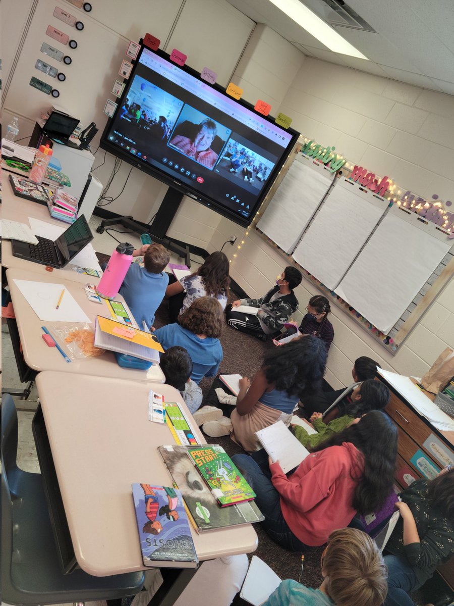 MissFlowers_MEA's tweet photo. Fifth graders got to interview a REAL journalist in preparation for their journalism unit AND we had science research presentations. Today was a fun day! @MeadowlandElem https://t.co/MB3WHn9JIQ