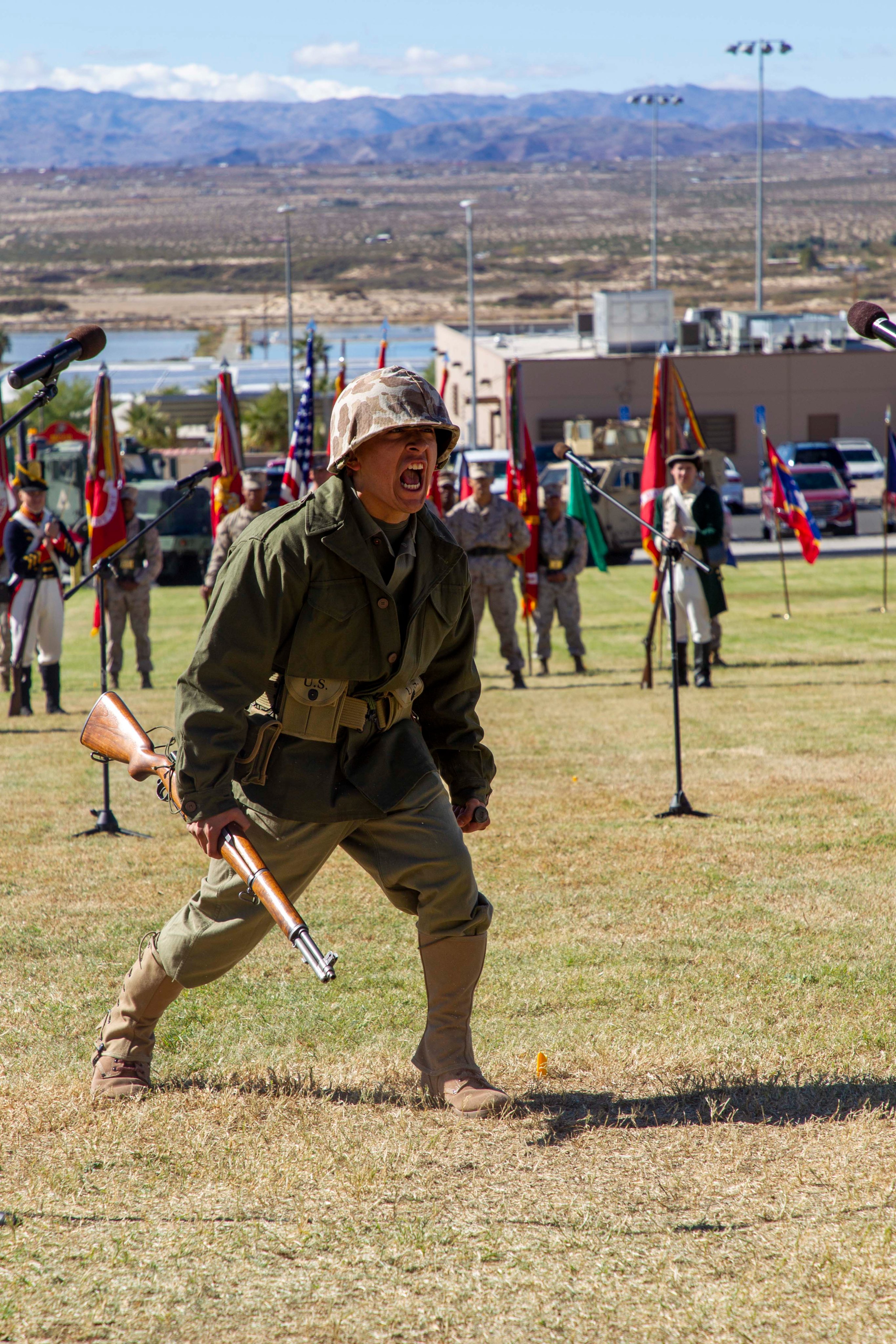The Marine Corps Combat Center on X: "Marines with Headquarters Battalion,  Marine Corps Air Ground Combat Center, showcase historic Marine Corps  uniforms during the Marine Corps Birthday Pageant, at Lance Cpl. Torrey