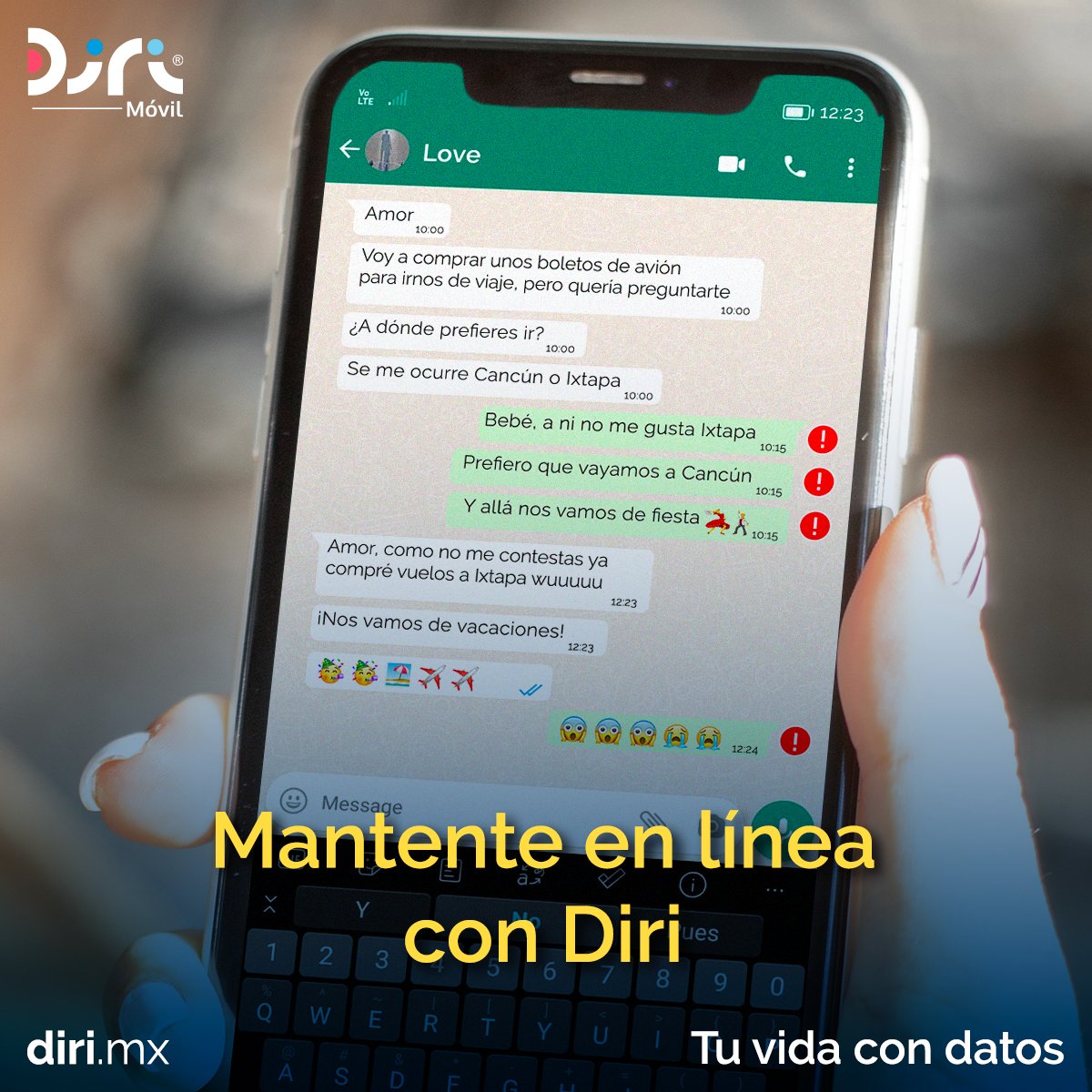 diri_mx's tweet photo. Con Diri tus mensajes se envían antes de lo esperado. ¡Navega con la red más veloz! 🤩📱👉🏻 https://t.co/4FJ5u7qQne
#Diri #Telefonia #Movil #4G #5GReady #Red #LTE #GB #TelefoniaMovil #Conexión #NuevaTelefonía #Conéctate #MantenteConectado #GranConexión #GranRed #ConectandoMejor https://t.co/WtLJkUqXIM
