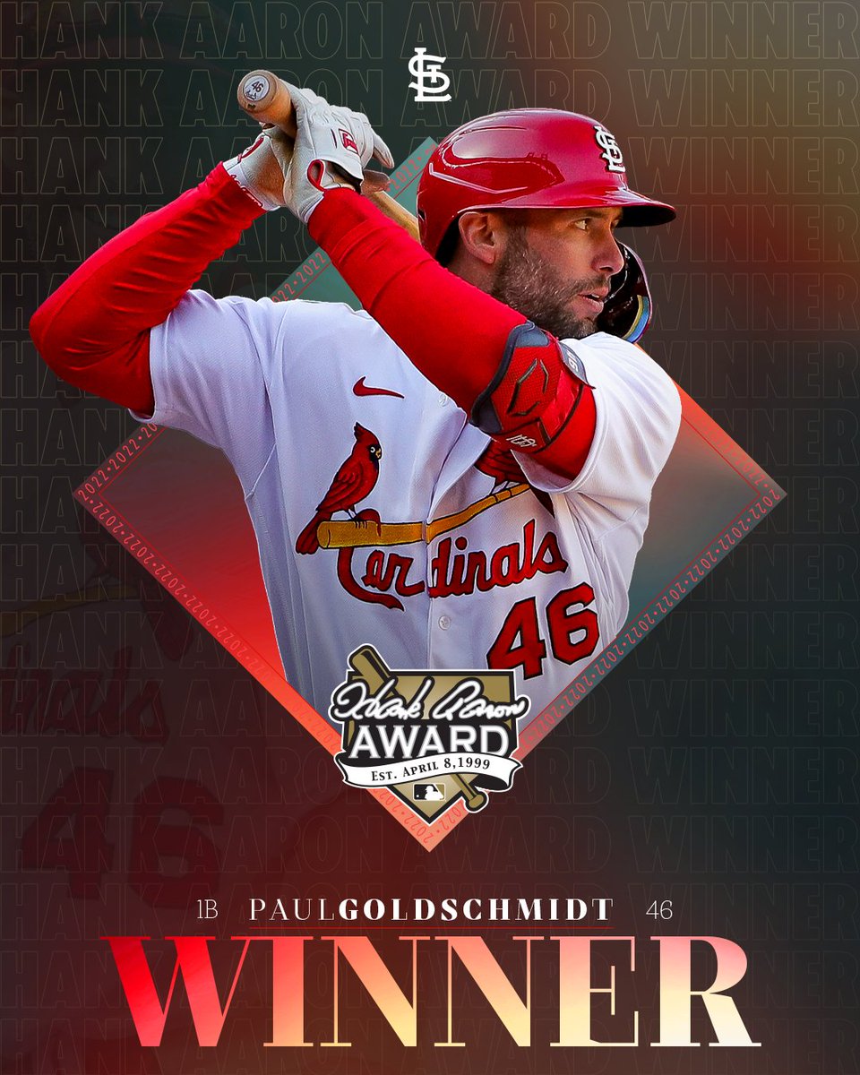 St. Louis Cardinals on X: Paul Goldschmidt has been awarded the 2022  MLBPAA Heart and Hustle Award! The award recognizes a player who best  embodies the values, spirit, and tradition of the