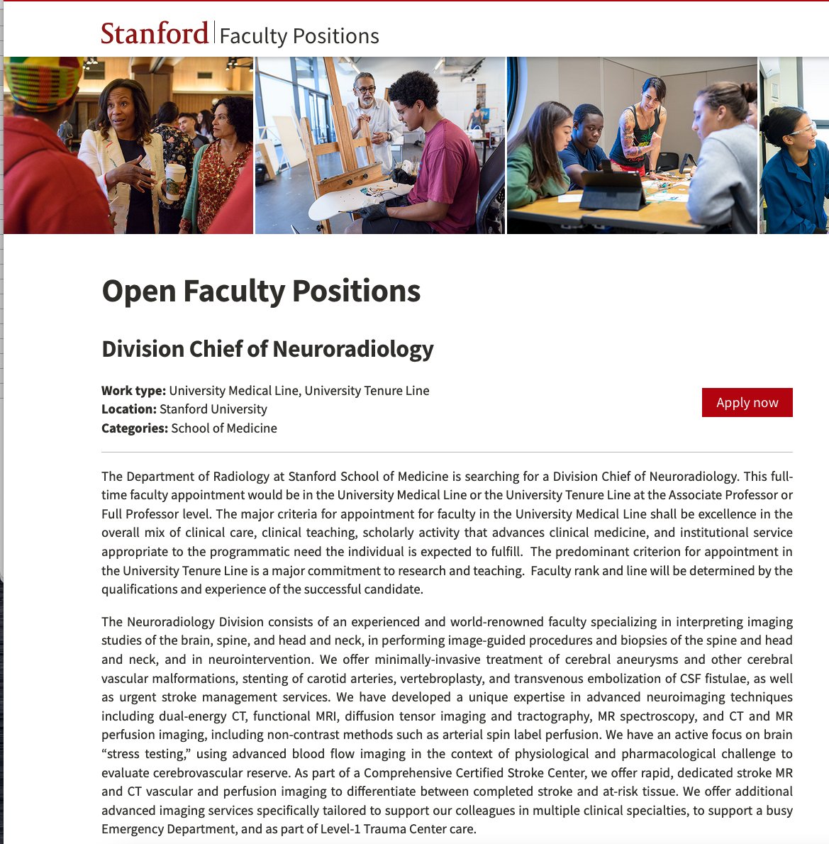 Nancy Fischbein (@nancyfstanford) on Twitter photo Our search for a Division Chief at Stanford Neuroradiology has launched! <a href="/StanfordRad/">Stanford Radiology</a> <a href="/stanfordneuroi1/">stanfordneuroimaging</a> Please consider applying to lead our fabulous division. facultypositions.stanford.edu/en-us/job/4935… Our search for a Division Chief at Stanford Neuroradiology has launched! <a href="/StanfordRad/">Stanford Radiology</a> <a href="/stanfordneuroi1/">stanfordneuroimaging</a> Please consider applying to lead our fabulous division. facultypositions.stanford.edu/en-us/job/4935…