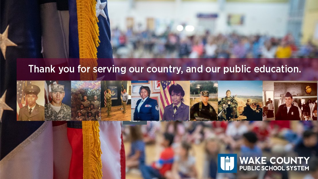 On this day we celebrate, honor, and thank all the men and women who served the United States in distinct military occupations and service branches. Let's give a special salute and shoutout to all our WCPSS staff that served in the military and now serve WCPSS.