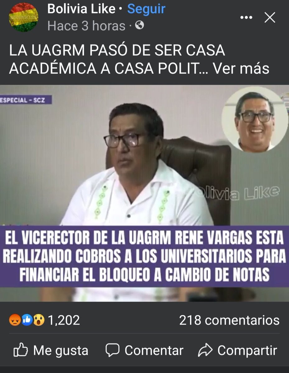 BoliviaLibreNow's tweet photo. EL PROMOTOR DE LOS COBROS A  UNIVERSITARIOS DE LA UAGRM, PARA FINANCIAR EL PARO CIVICO. https://t.co/fNH8qWhTm8