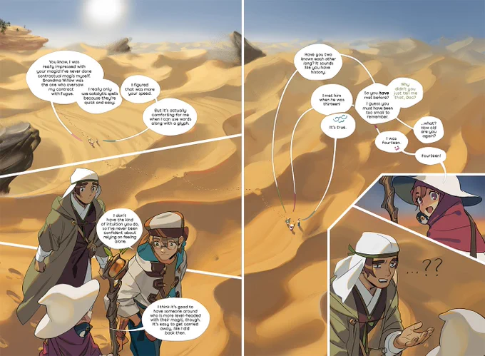 a weird phenomenon that happens with webcomic artists is that all the art we draw for our comics suddenly doesn't count as part of our repertoire...?? 

me: "man I never draw backgrounds"
my webcomic: 